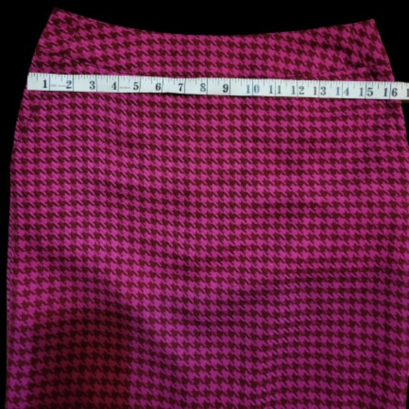Vintage Magenta Houndstooth Merona Pencil Skirt Size 4 - Picture 4 of 15